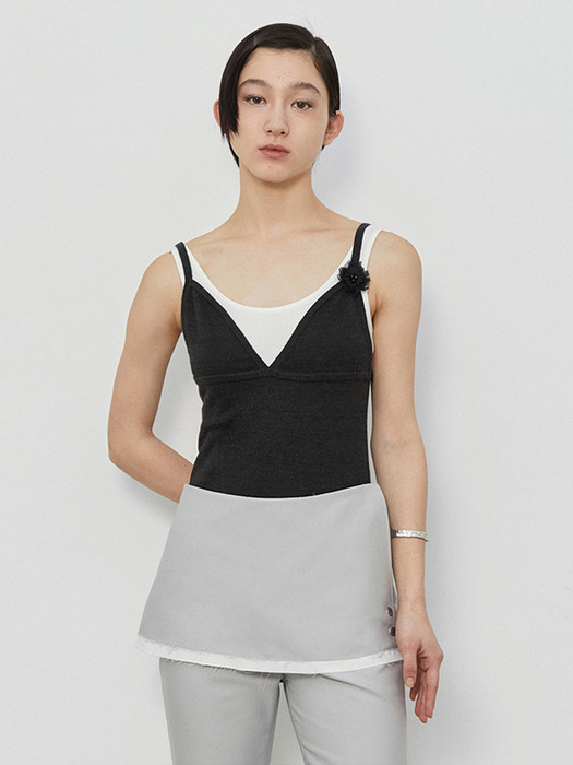 SLEEVELESS KNIT TOP (CHARCOAL)