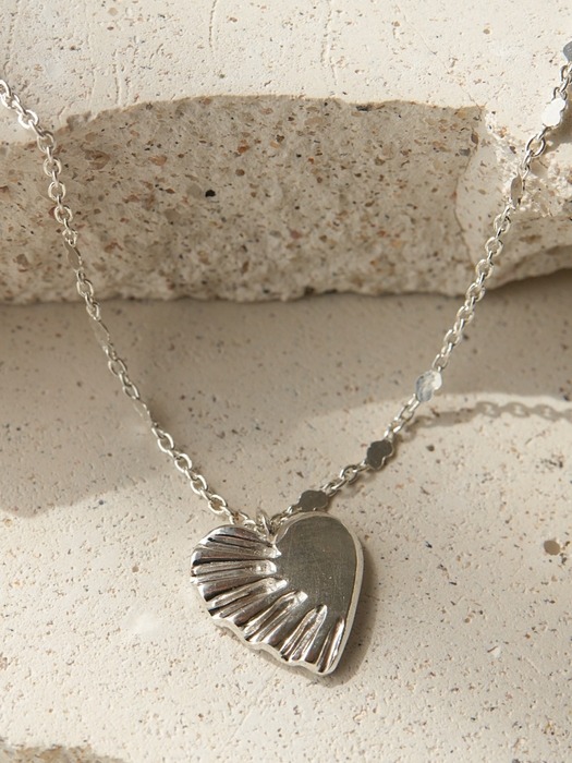 Frill heart necklace(40cm)