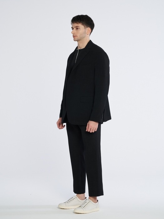 [M~5XL] Loose Fit Set-up Hidden Banding Slacks_black