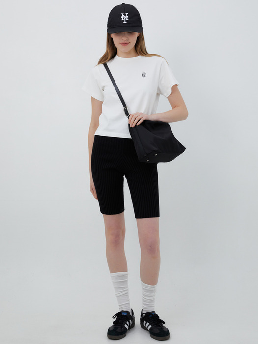 knit biker shorts (black)