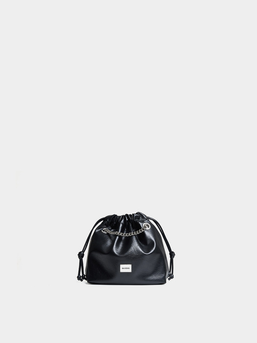 CH. MINI TRAWSTRING BAG, BLACK