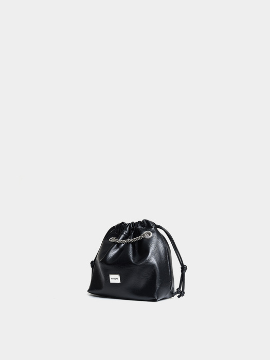 CH. MINI TRAWSTRING BAG, BLACK