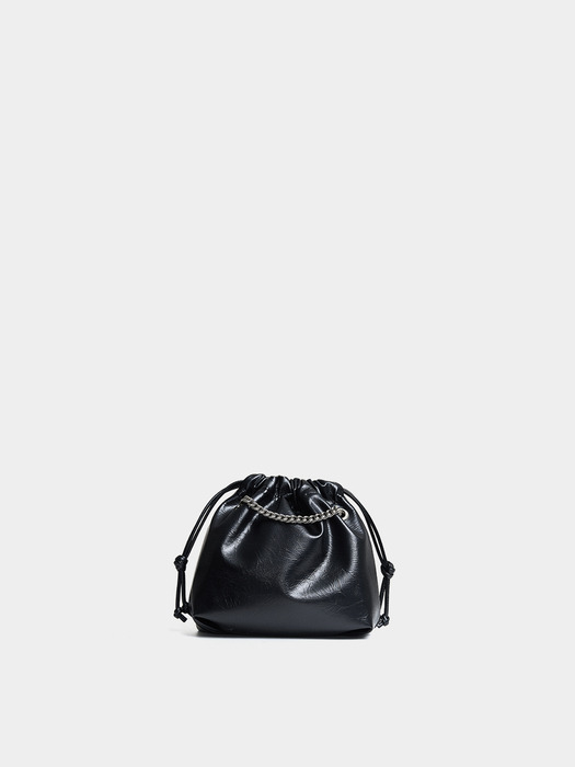 CH. MINI TRAWSTRING BAG, BLACK