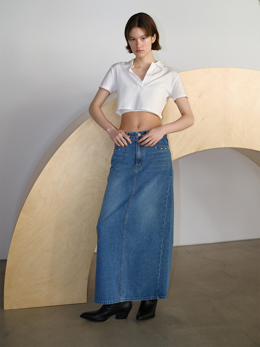 QDRY Denim Long Skirt