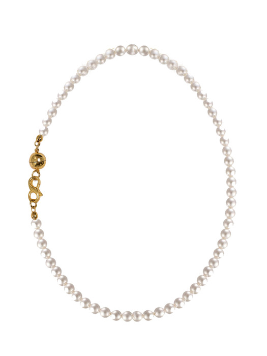 24 Gold ball pearl Necklace-silver925