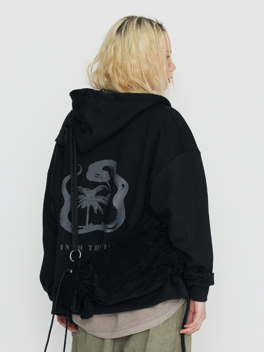 Into The Wild Snake Hoodie Zip Up Black