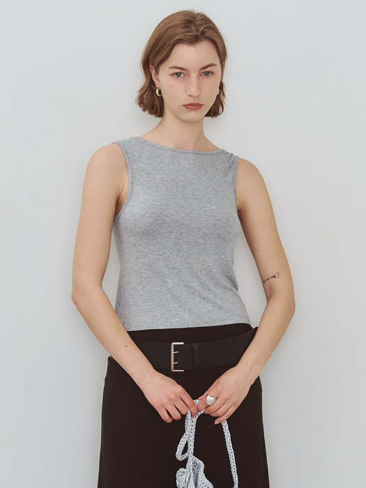 Tie Reversible Top_Melange Grey