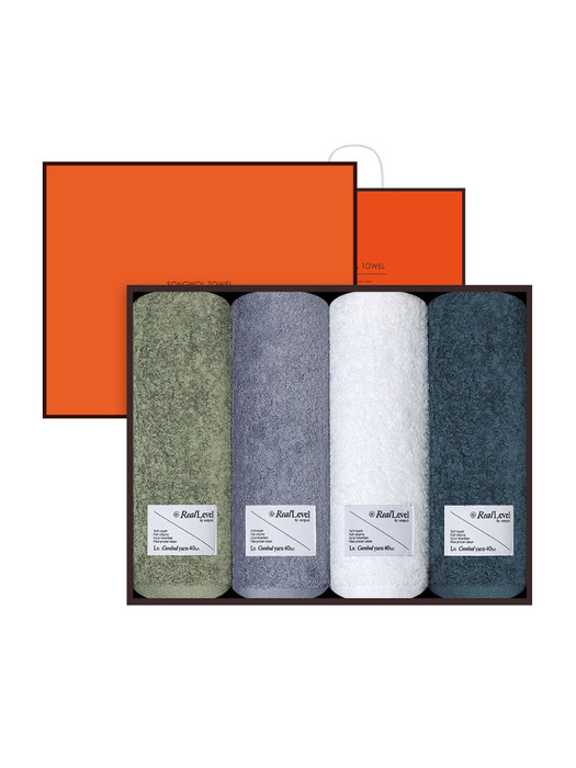 르모아 210g 고중량 호텔수건 4매 선물세트 (OR상하+쇼핑백)