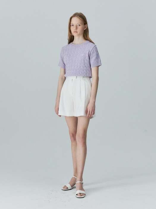 half sleeve cable knit - light violet