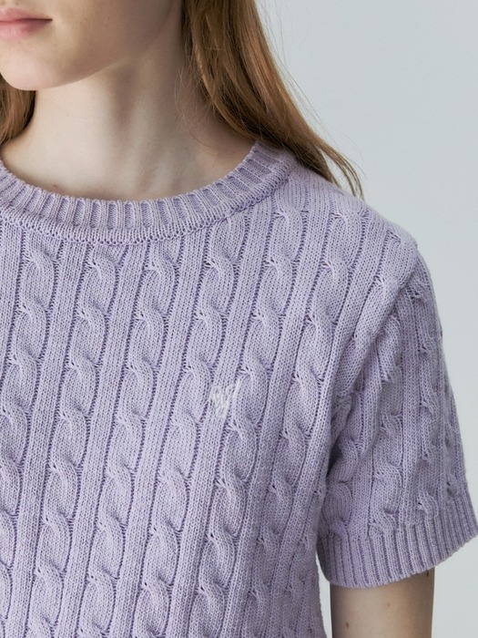 half sleeve cable knit - light violet