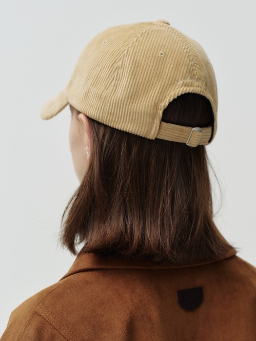 suede patch corduroy cap - beige