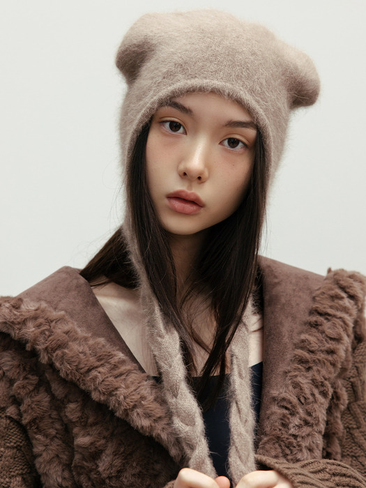 TWIST ANGORA KNIT BEANIE_TT4W302BE