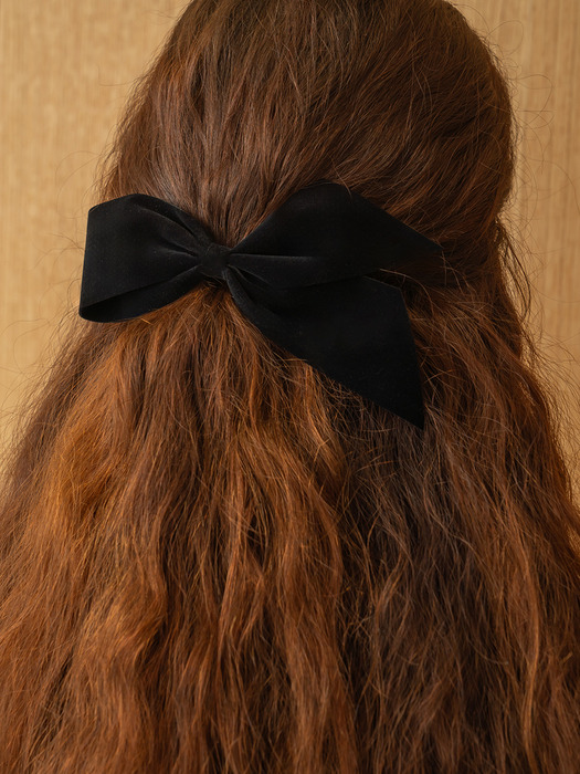 One side knot velvet ribbon hairpin, Diana