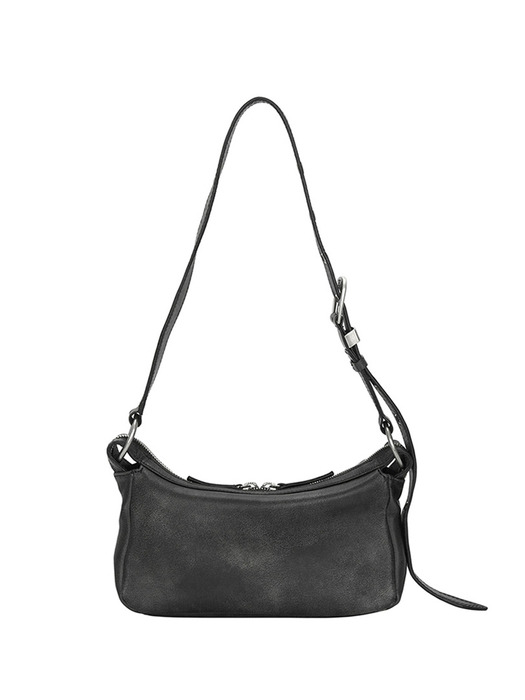 OUTPOCKET HOBO MINI_washed black two-tone brushed