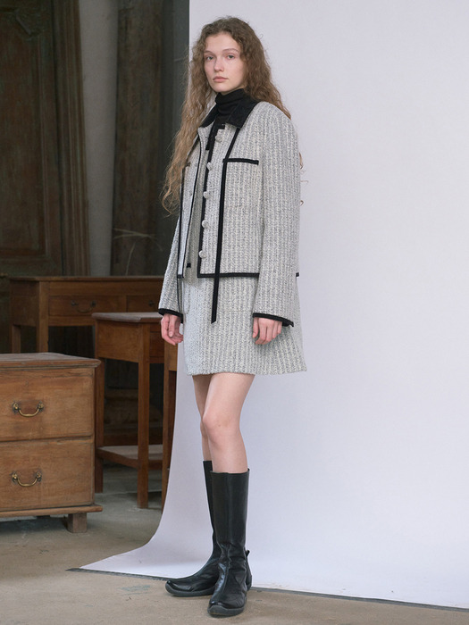 [연지 PICK/SET] Velvet Collar Wool Jacket & Dress