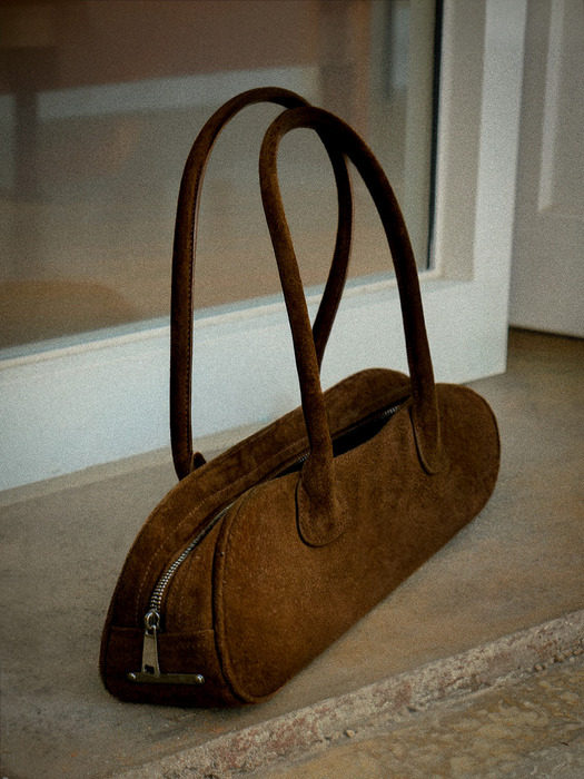 Suede bowling bag Brown