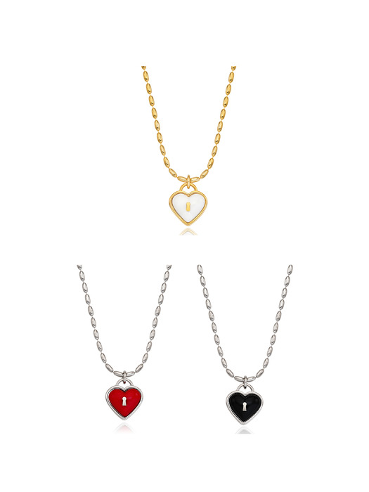 빈티지헐리우드]Keyhole Heart Necklace_VH249ONE001M