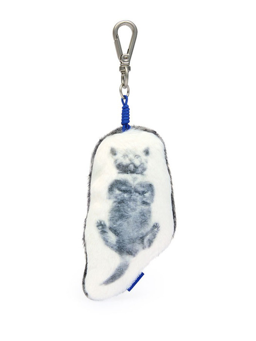 Blue cat keyring 02 Off White