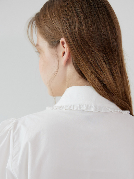 Pintuck Frill Collar Blouse