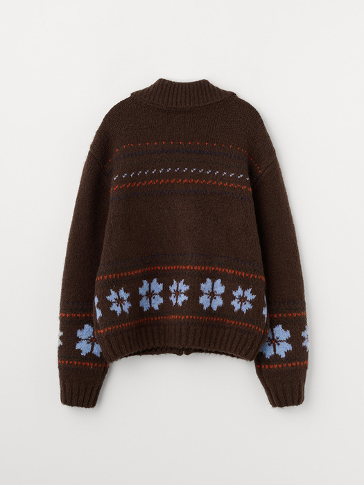 SNOW COWICHAN ZIP UP CARDIGAN_BROWN