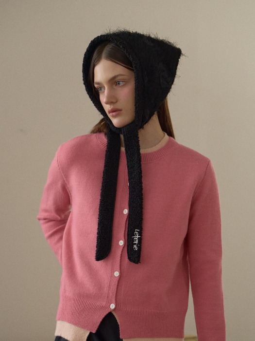 LR BASIC LAYERED CARDIGAN RIBBON SET_PINK