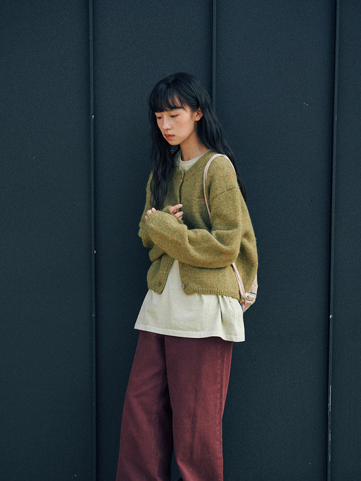 Ebbe Mild Wool Cardigan Khaki