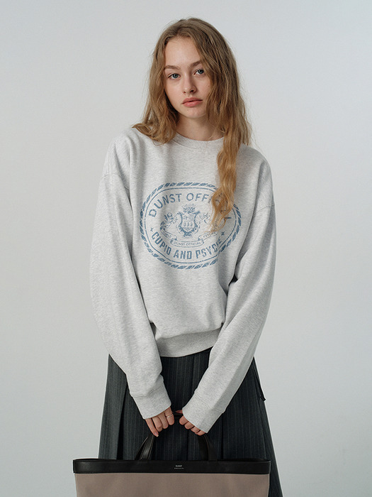 [단독]UNISEX CUPID CAMPUS SWEATSHIRT LIGHT MELANGE GREY_UDTS5A102G1