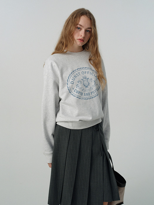 [단독]UNISEX CUPID CAMPUS SWEATSHIRT LIGHT MELANGE GREY_UDTS5A102G1