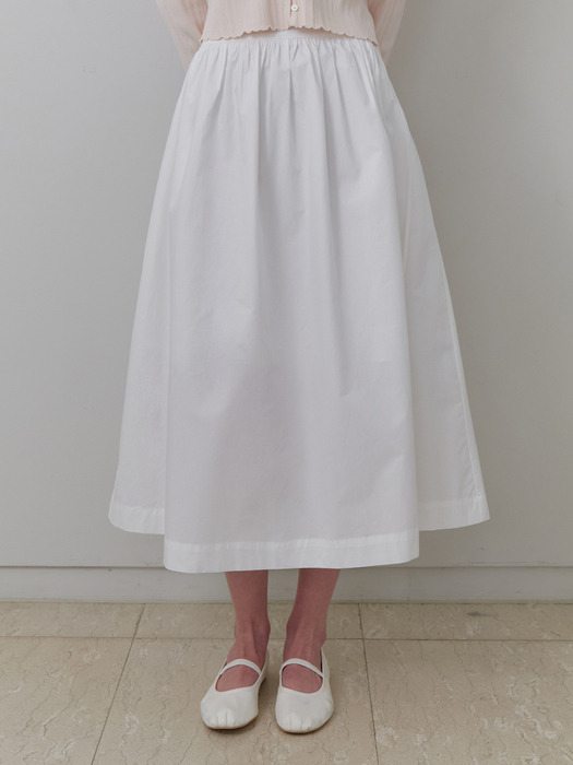 Heidi shirring skirt (white)