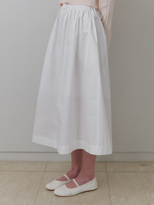 Heidi shirring skirt (white)