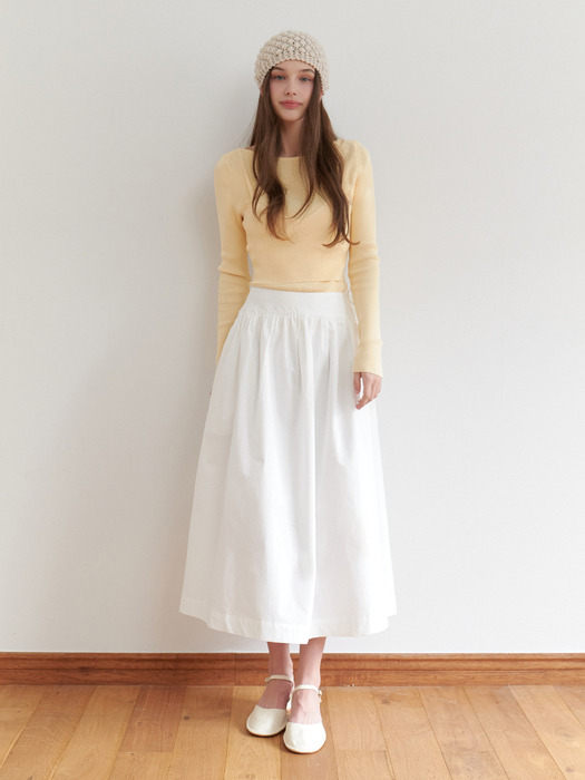 Heidi shirring skirt (white)