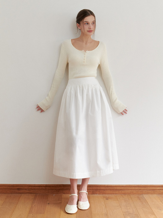 Heidi shirring skirt (white)