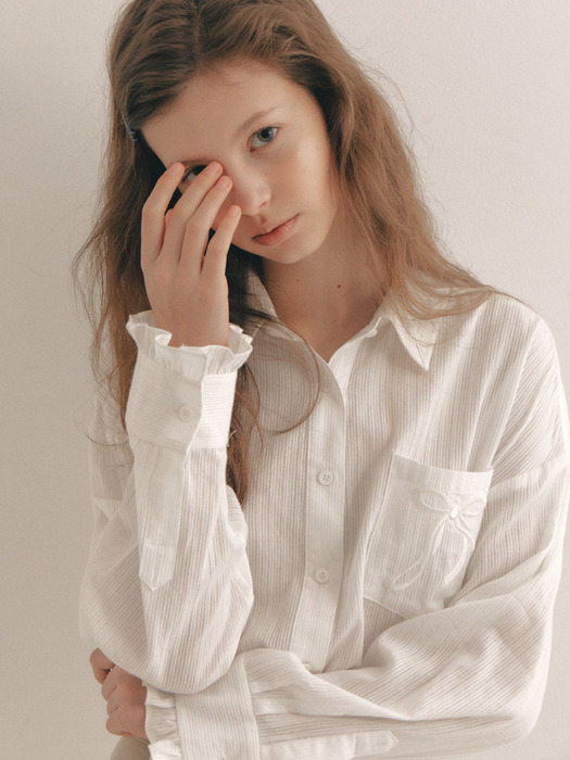 Honey Ribbon Shirt(2color)