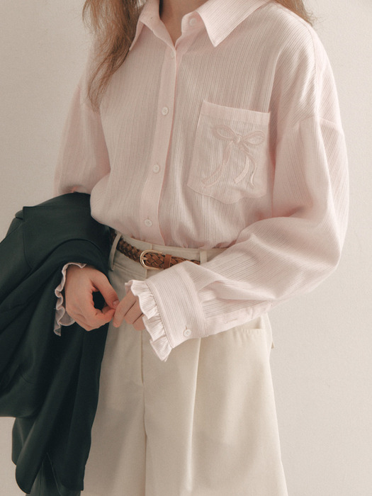 Honey Ribbon Shirt(2color)