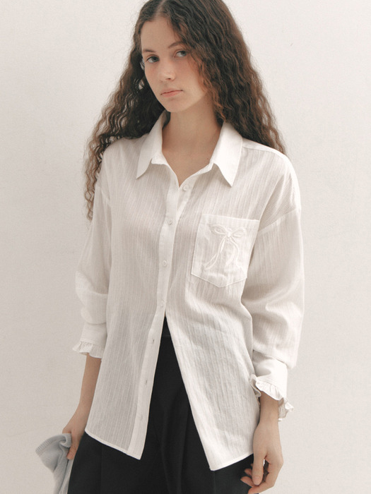 Honey Ribbon Shirt(2color)