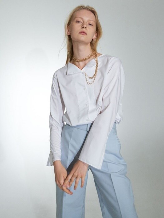 FOLDED COLLAR SHIRTS - WHITE