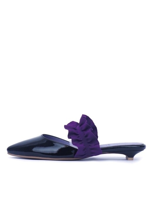 Antoi Ruffle Mule_MK180102_BlackPurple