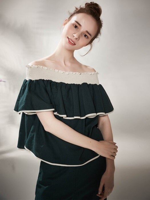 Contrast Two Way Off Shoulder Blouse