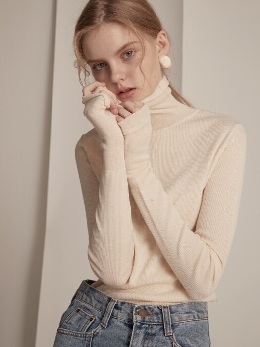 Cashmere Blended 16Gaze Pullover Knitwear - Cream