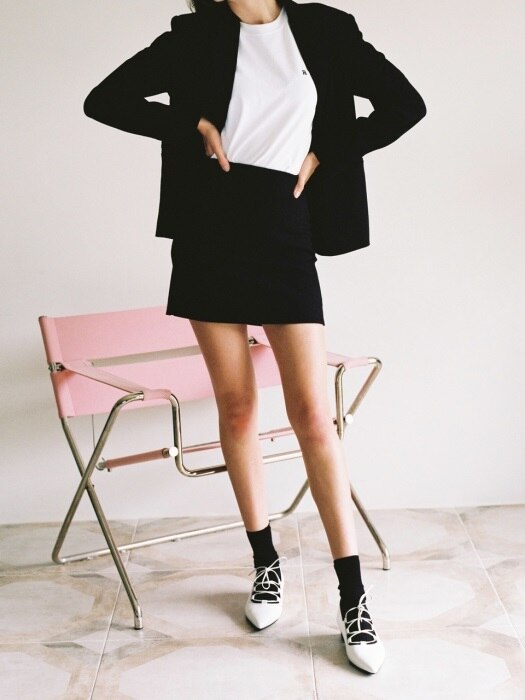 slit mini skirt black