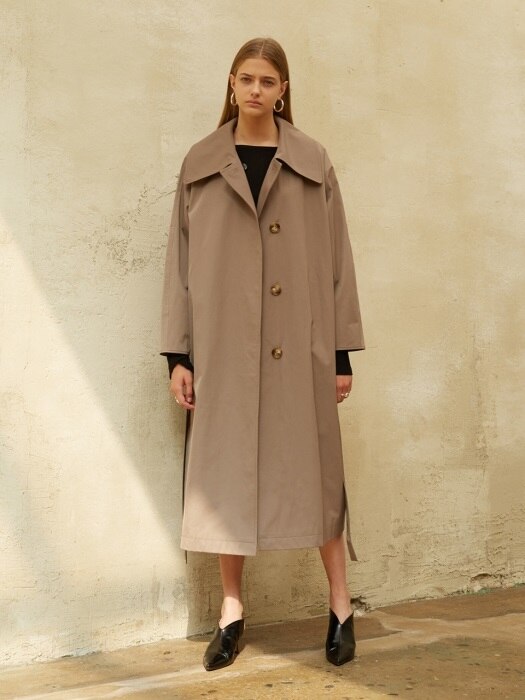 18FW OVERSIZED TRENCH COAT BROWN
