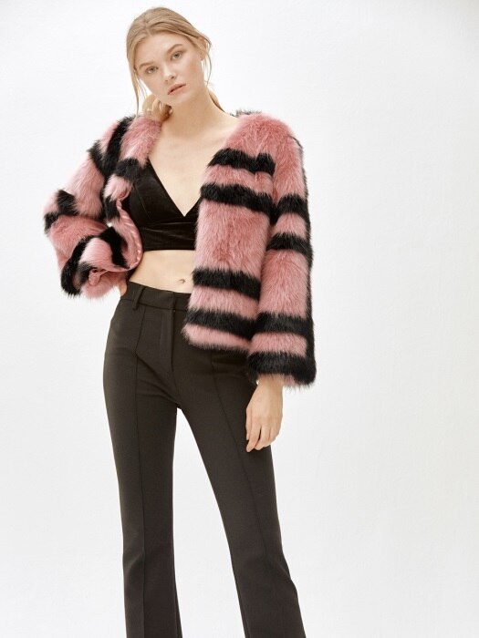 CINDY random stripe jacket [PINK]