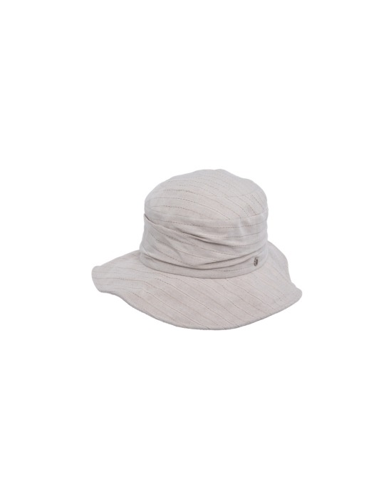 Natural volume bucket hat - Ivory linen