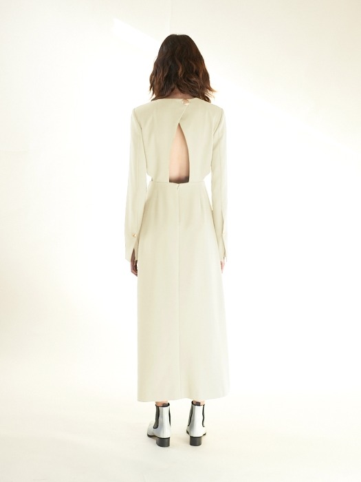 Backless Dress(Cream Ivory)