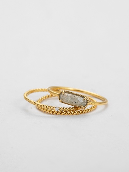 GRAY POINT LAYERED RING