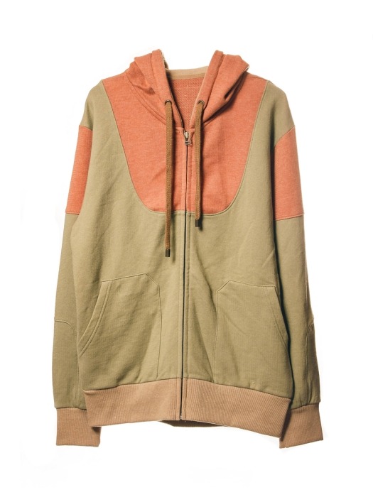 UTT-SM08 mellow zipup hoodie[khaki(UNISEX)]