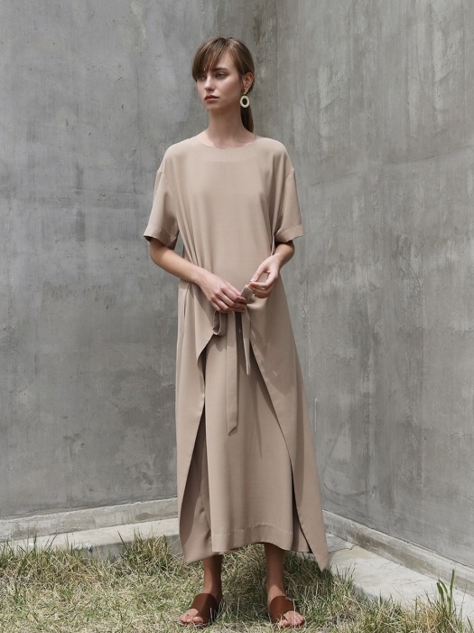 Tie One-piece_Beige