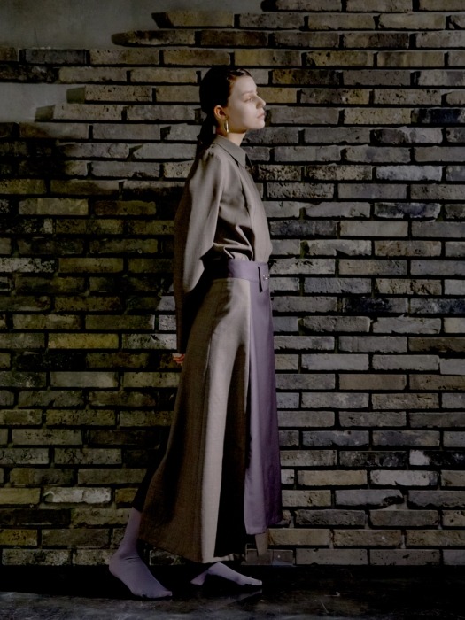 The two-panel wool long skirt