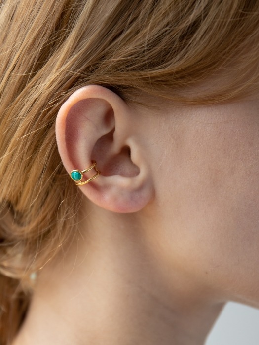 Silver Gemstone Point Ear cuff