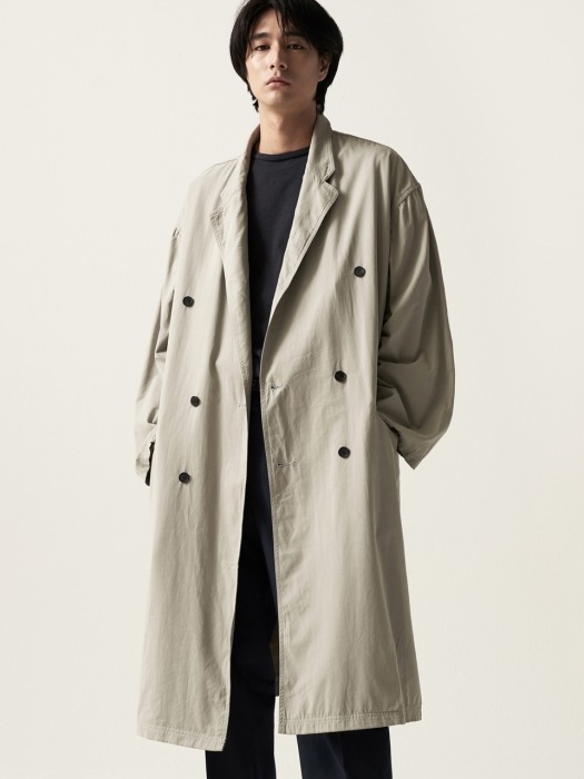 Oversized Washing Coat Ash Gray